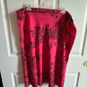 Elegant Asymmetrical Pink Floral Skirt